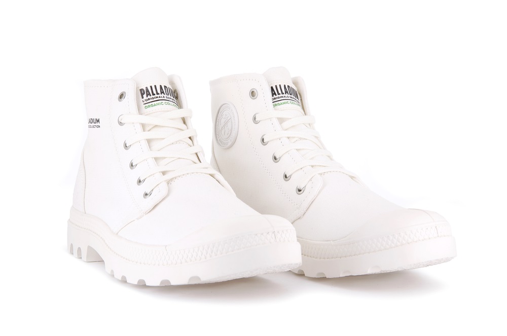 Botas Palladium PAMPA HI ORGANIC II Hombre Blancas | Costa Rica-91653